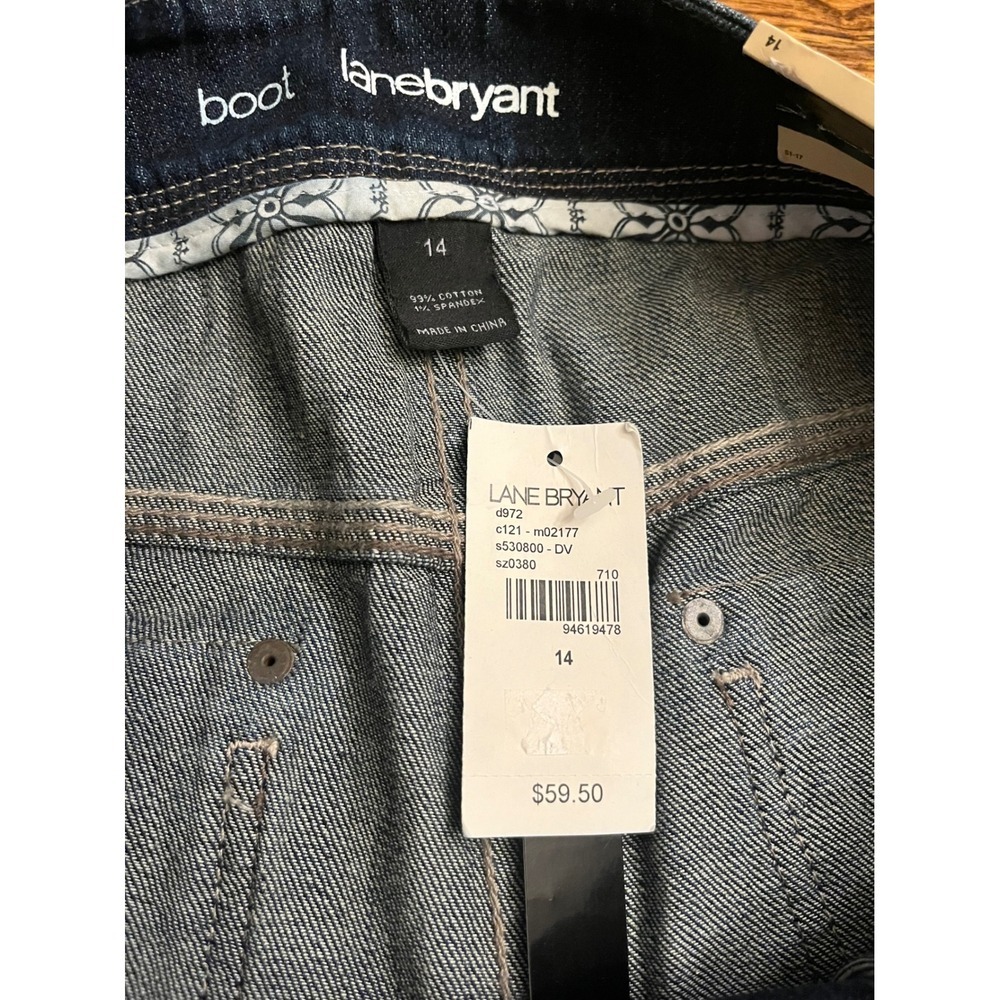 Lane Bryant Women Dark Wash Bootcut Jeans Size 14 NWT D972 c121 m02177 - Picture 2 of 2